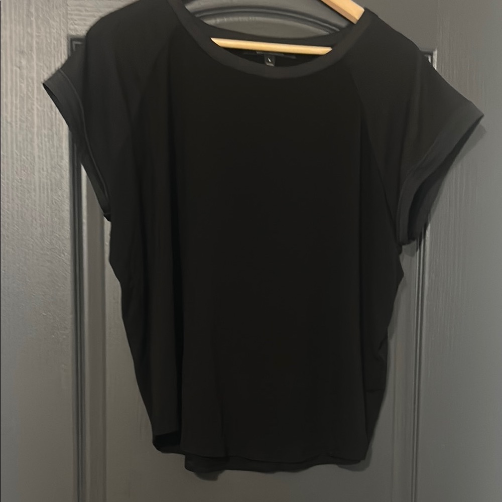 White House Black Market Black Boxy Short Sleeve Tee